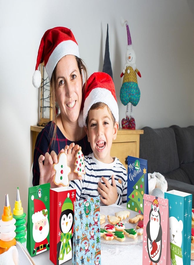 Jaywayang 24Pack Christmas Treat Bags, Small Xmas Gift Bags with Stickers, Goodie Mini for Holiday Gifts Wrapping Party Favor. - Image 5